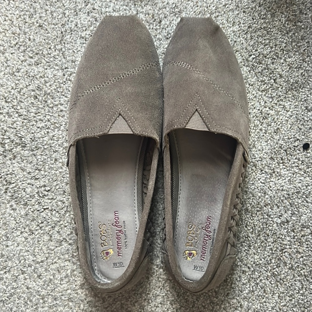 BOBS memory foam suede slides